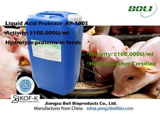 Proteasi acida Ap-100s degli enzimi dell'alimentazione animale nella forma liquida