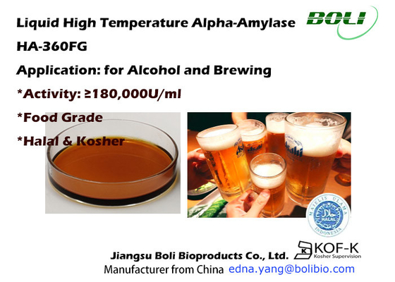 Liquefazione Alpha Amylase Enzyme Sepia Brown di stabilità del pH nell'industria della birra dell'alcool