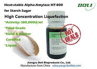 Liquefazione di alta concentrazione di HT-800 80000 U/Ml Alpha Amylase Enzyme Heat Stable