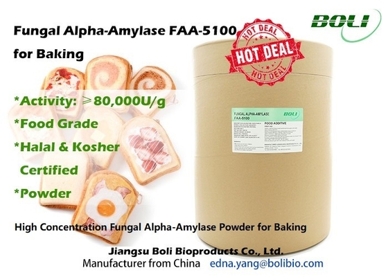 Alpha Amylase Enzymes fungosa FAA - 5100 per alta concentrazione bollente 80000 U/G