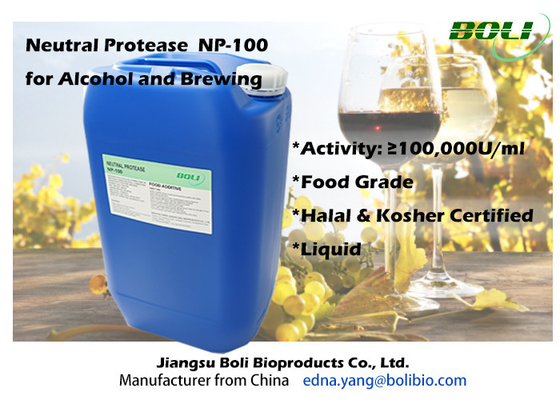 Fare l'enzima neutro NP-100 della proteasi per il liquido 100000 U/Ml dell'alcool