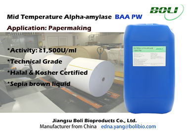 Riduzione dei costi a bassa temperatura di PW degli enzimi dell'alfa amilasi della forma liquida per la fabbricazione della carta