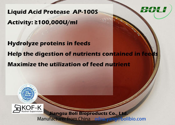 Acido liquido degli enzimi della proteasi 100000u/Ml alimentazione animale inducente al vizio idrolizza le proteine alto CA